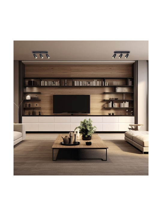 Eko Light Τριπλό Σποτ με Ντουί GU10 σε Μαύρο Χρώμα