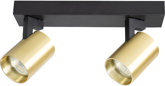 Eko Light Двойно Спот с Цокъл GU10 в Черен Цвят
