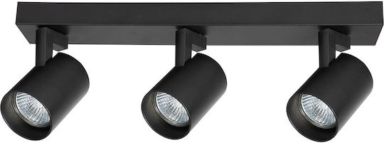 Eko Light Тройно Спот с Цокъл GU10 в Черен Цвят