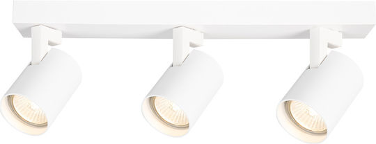 Eko Light Τριπλό Σποτ με Ντουί GU10 σε Λευκό Χρώμα