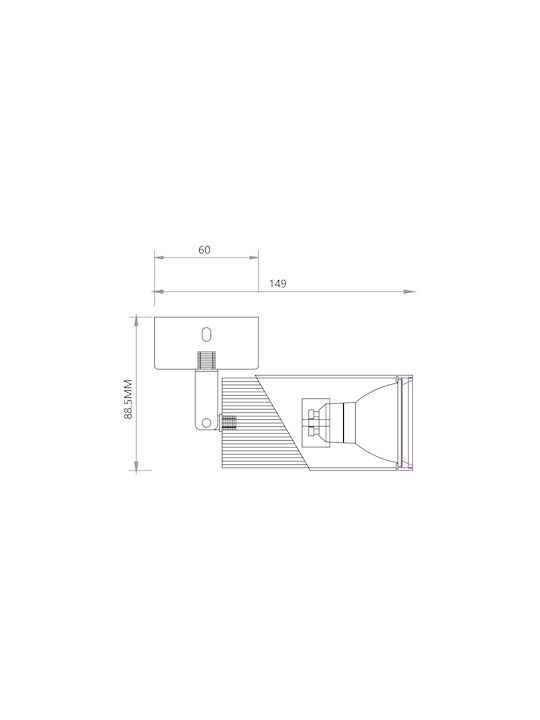 Eko Light Single Spot with Socket GU10 in White Color
