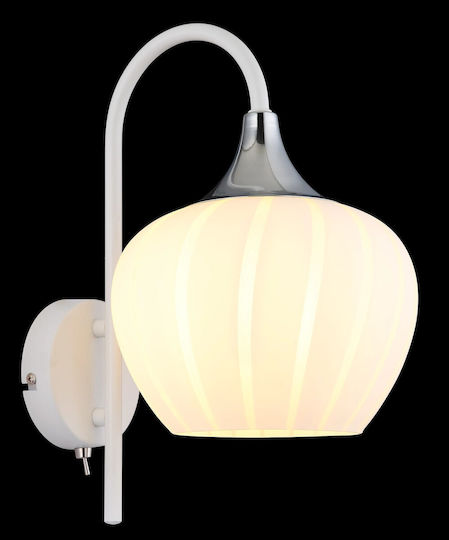 Globo Lighting Leuchte Wand mit Fassung E27 und Schalter Weiß 18x32cm