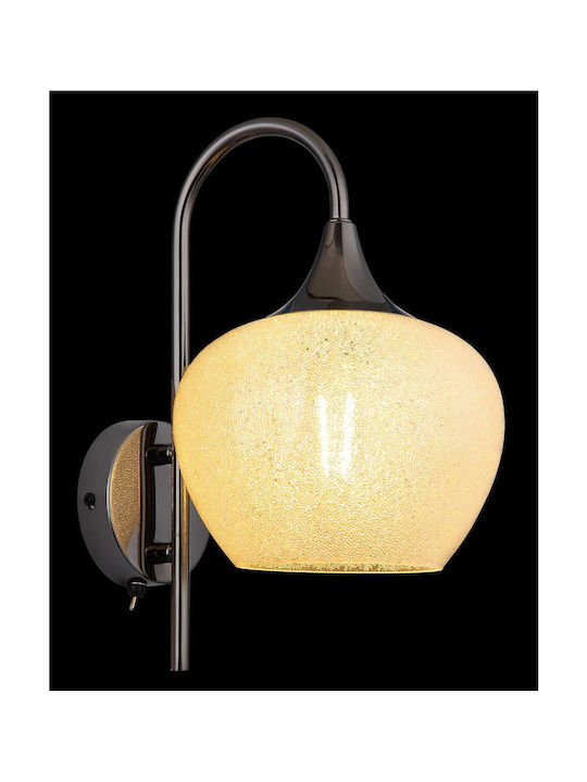 Globo Lighting Wall Lamp with E27 Socket and Switch Black 18x32cm