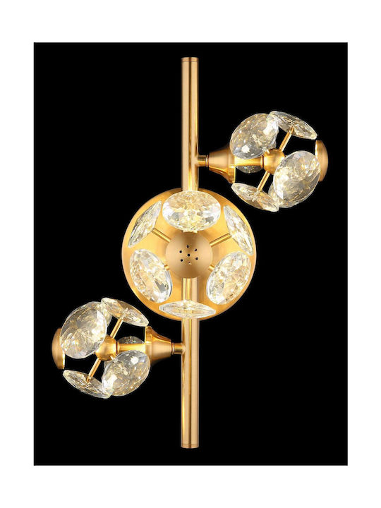 Globo Lighting Lamp Wall with Integrated LED and Warm White Light Gold 28x21cm