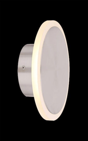 Globo Lighting Φωτιστικό Τοίχου με Ενσωματωμένο LED και Θερμό Λευκό Φως Ασημί 13εκ.