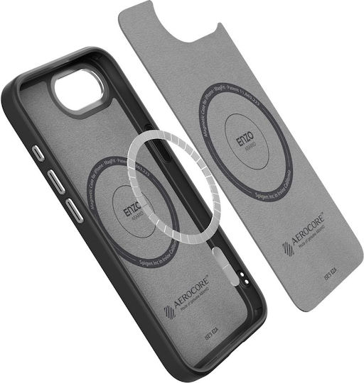 Spigen Enzo Aramid Umschlag Rückseite Aramidfaser Schwarz iPhone 17e / 16e