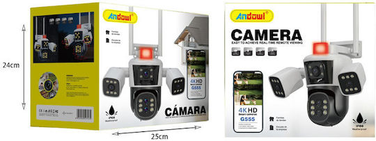 Andowl G555 IP Κάμερα Παρακολούθησης Wi-Fi 4K Αδιάβροχη με Αμφίδρομη Επικοινωνία