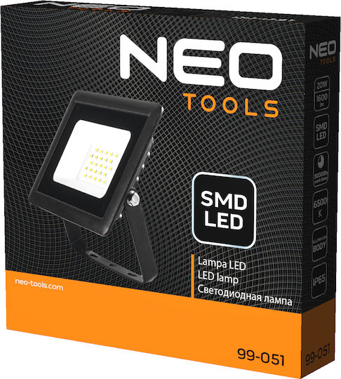 Neo Tools Rezistent la apă Proiector LED 20W Alb Rece 6500K IP65