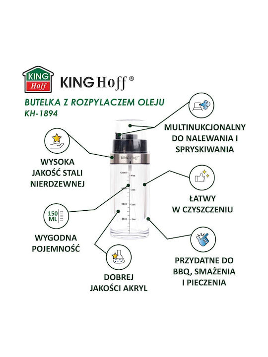 KING Hoff Δοχείο Λαδιού Σπρέι από Ανοξείδωτο Ατσάλι 150ml