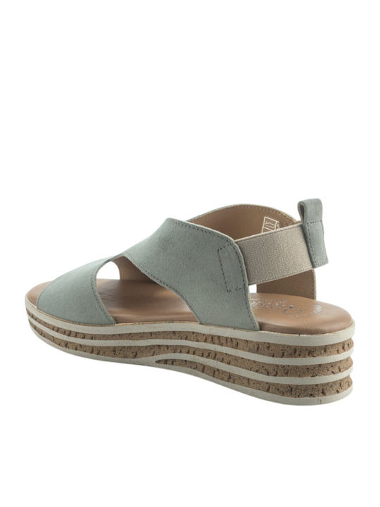 Women's Flat Sandals in Green Color
