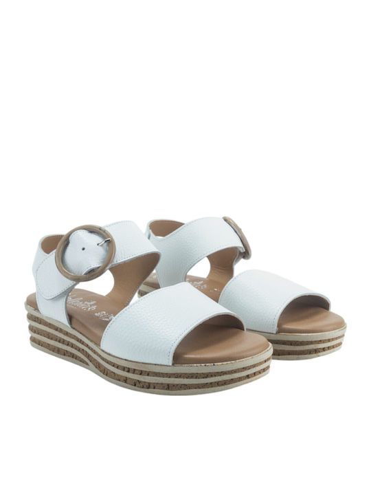 Flache Sandalen für Damen in Weiß Farbe
