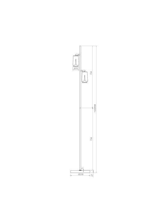 Eko Light Λάμπα Φωτιστικό Δαπέδου με Ντουί για Λαμπτήρα GU10 Λευκό