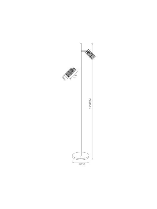 Eko Light Φωτιστικό Δαπέδου με Ντουί για Λαμπτήρα GU10 Λευκό