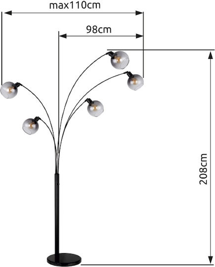 Globo Lighting Seymour Φωτιστικό Δαπέδου Μαύρο Globo Lighting Seymour Φωτιστικό Δαπέδου Μαύρο