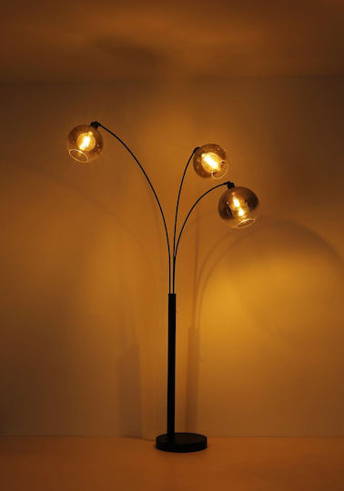 Globo Lighting Floor Lamp H200cm. with Socket for Bulb E27 Black