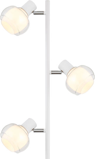 Globo Lighting Floor Lamp H154xW25cm. with Socket for Bulb E14 White