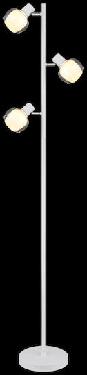 Globo Lighting Floor Lamp H154xW25cm. with Socket for Bulb E14 White