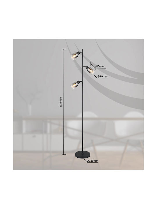 Globo Lighting Φωτιστικό Δαπέδου Υ154εκ. Μαύρο