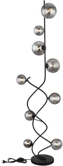 Globo Lighting Floor Lamp with Socket for Bulb G9 Black