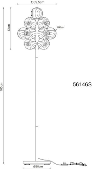 Globo Lighting Φωτιστικό Δαπέδου Υ160xΜ39.5εκ. με Ντουί για Λαμπτήρα G9 Μαύρο
