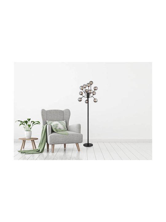 Globo Lighting Riha Floor Lamp with Socket for Bulb G9 Black