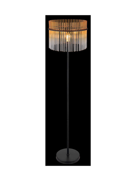 Globo Lighting Floor Lamp H152xW38cm. with Socket for Bulb E27 Black