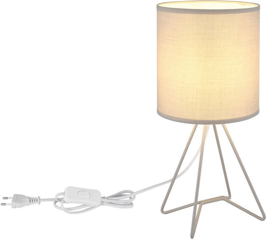 Globo Lighting Μεταλλικό Πορτατίφ για Ντουί E14 με Γκρι Καπέλο και Βάση