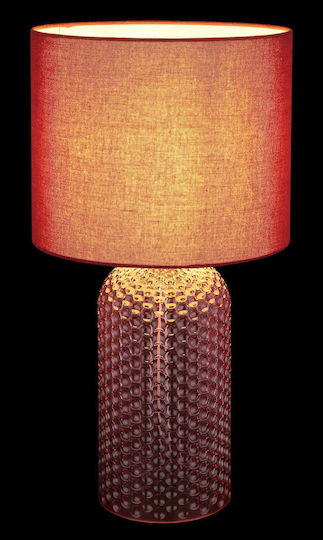 Globo Lighting Glass Table Lamp for Socket E27 with Red Shade and Base
