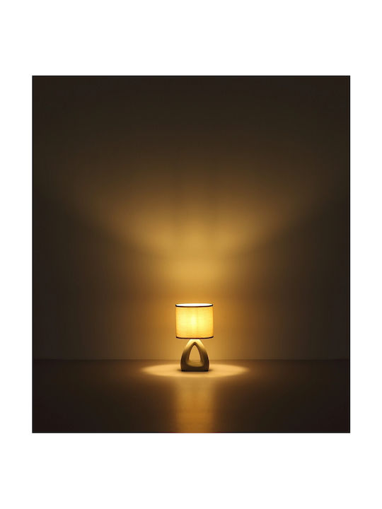 Globo Lighting Plastic Table Lamp for Socket E14 with Gray Shade and Base