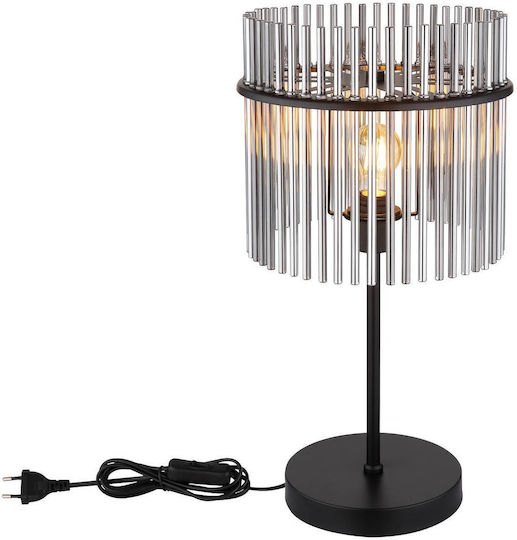 Globo Lighting Metall Tischlampe für Fassung E27 mit Schwarz Schirm und Basis