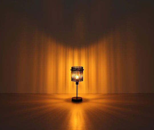 Globo Lighting Metall Tischlampe für Fassung E27 mit Schwarz Schirm und Basis