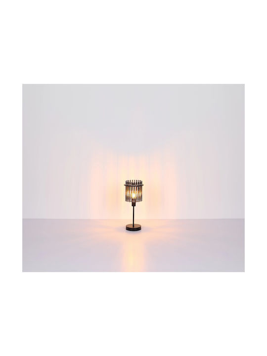 Globo Lighting Metal Table Lamp for Socket E27 with Black Shade and Base