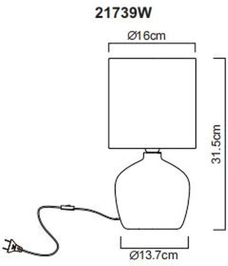 Globo Lighting Πλαστικό Πορτατίφ για Ντουί E14 με Λευκό Καπέλο και Βάση