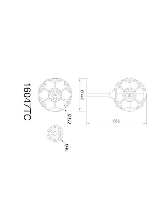 Globo Lighting Μεταλλικό Πορτατίφ LED με Διάφανο Καπέλο και Βάση