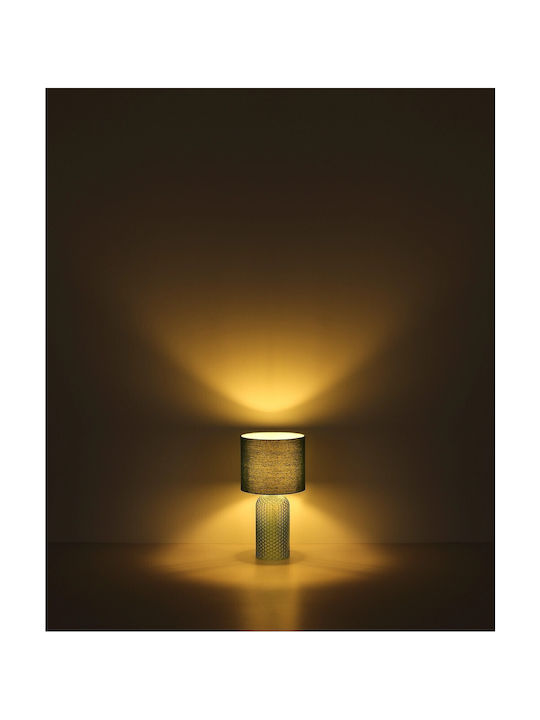 Globo Lighting Glass Table Lamp for Socket E27 with Green Shade and Base