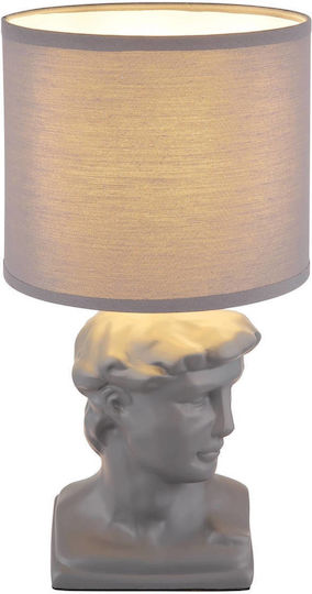 Globo Lighting Plastic Table Lamp for Socket E14 with Gray Shade and Base