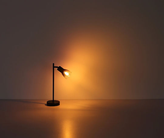 Globo Lighting Μεταλλικό Πορτατίφ για Ντουί E14 με Μαύρο Καπέλο και Βάση