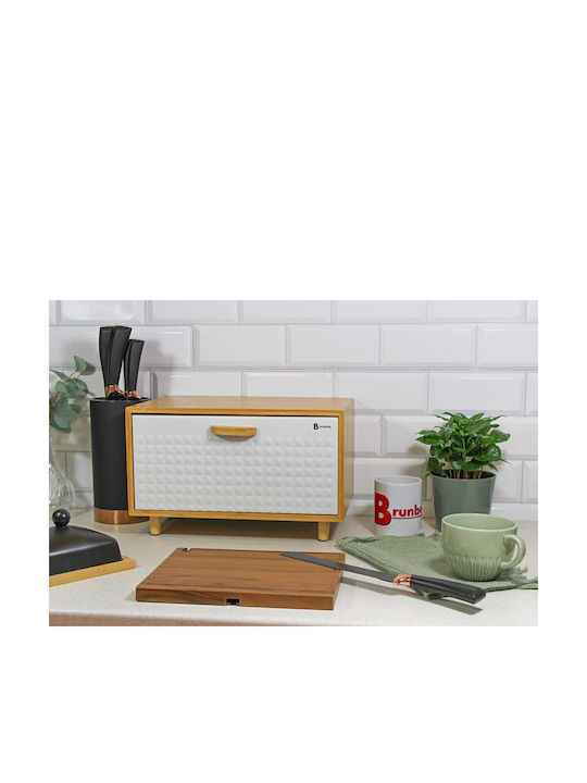 Brunbeste Bread Box with Lid made of Bamboo Beige 35.5x20x21.5cm