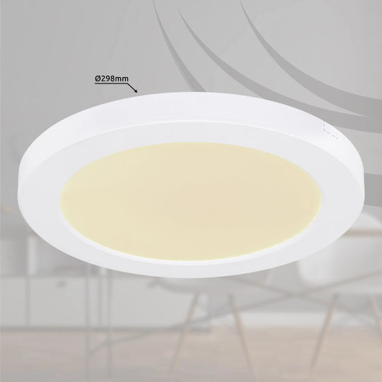 Globo Lighting Lasse Στρογγυλό Εξωτερικό LED Panel 24W με Θερμό Λευκό Φως 3000K