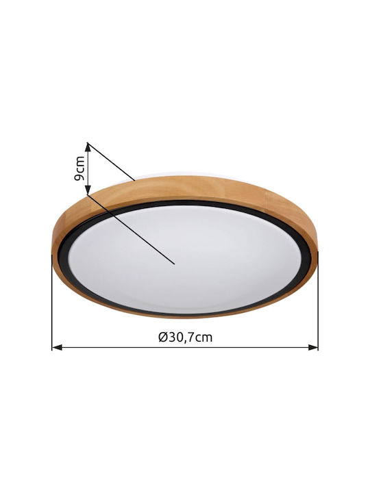 Globo Lighting Кръгла На открито LED Панел 12W с Студено бяло Светлина 6000К 30.9см.