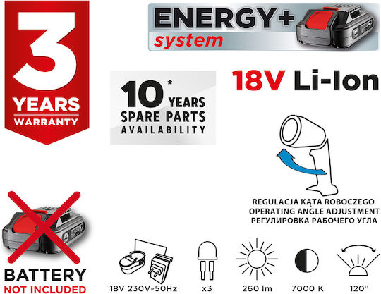Graphite Arbeitslampe Batterie LED mit einer Helligkeit von bis zu 260lm