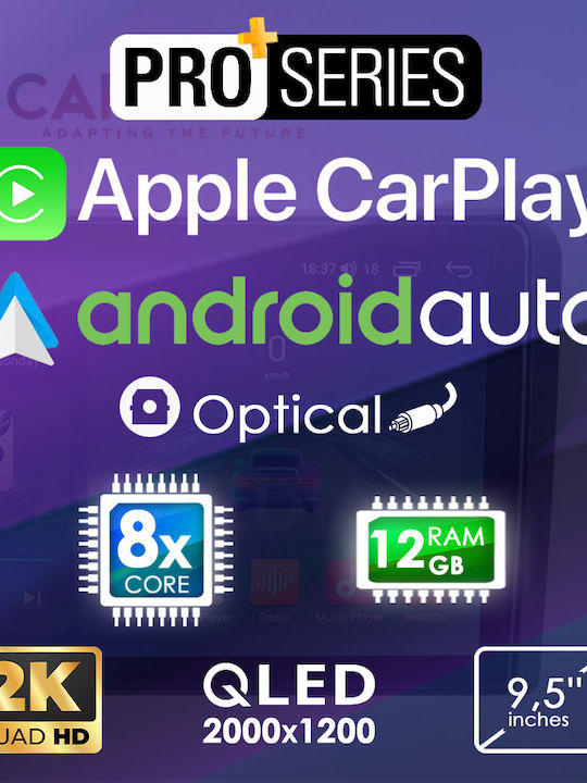 Carmedia Auto-Audiosystem für Opel Crossland / Grandland 2017 (Bluetooth/USB/AUX/WiFi/GPS/Apple-Carplay/Android-Auto) mit Touchscreen 9.5"