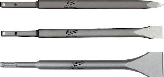 Milwaukee Set Pointed Chisel & Chisel Bits 250mm with SDS Plus Socket 3pcs