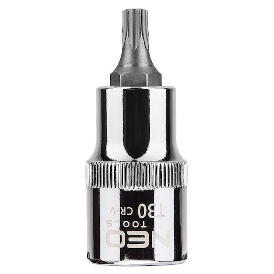 Neo Tools Bit-Stecknuss mit Torx-Bit und Antriebsvierkant 1/2'' Größe T30x55mm 1Stück