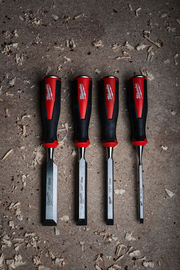 Milwaukee Skewed Chisel with Plastic Handle 4pcs