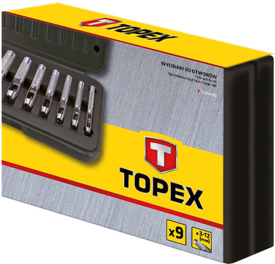 Topex Σετ Σγρόμπιες 3-12mm 9τμχ 03A490 Σετ Σγρόμπιες 9τμχ