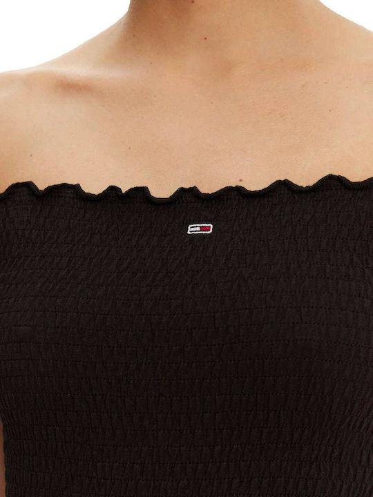 Rochii De Vară Pentru Femei Mini Rochie Cu Volane Neagră