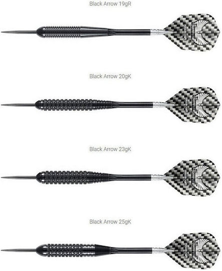 Săgeți Steeltip Harrows Black Arrow 3x21gr