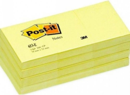 3M Sticky Note Pads in Cube 100 Sheets Yellow 3.8x5.1cm Post-it