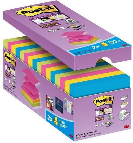 Post-it Autocolante Hârtii de Notițe în Cub 7.6x7.6buc Set 16buc